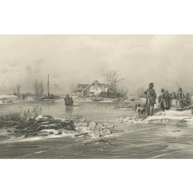 Paper After Pehr Wickenberg, Winter-Landskap, Swedish Winter Scene, 1850, Lithograph For Sale - Image 7 of 9