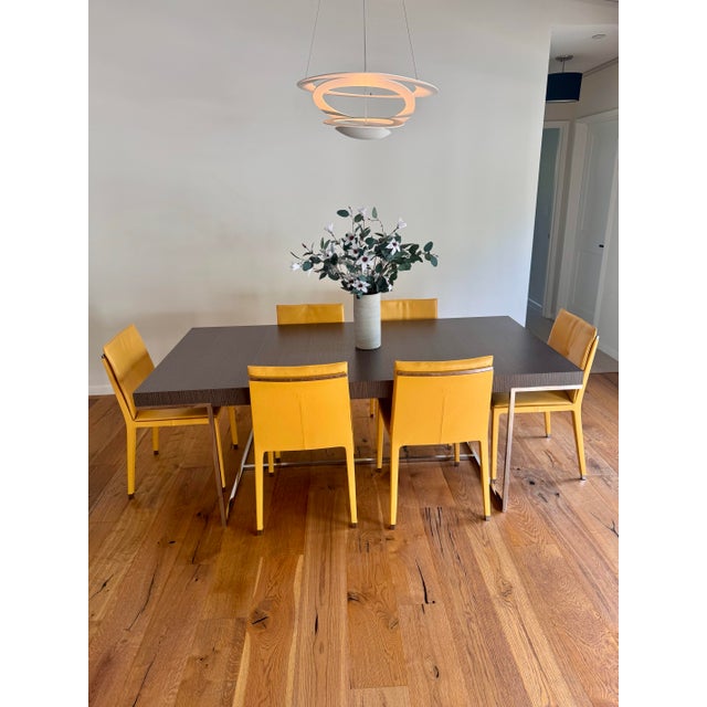 Wood B&b Italia Maxalto Athos Dining Table (Gray Oak & Chrome) by Paolo Piva (200cm) For Sale - Image 7 of 7