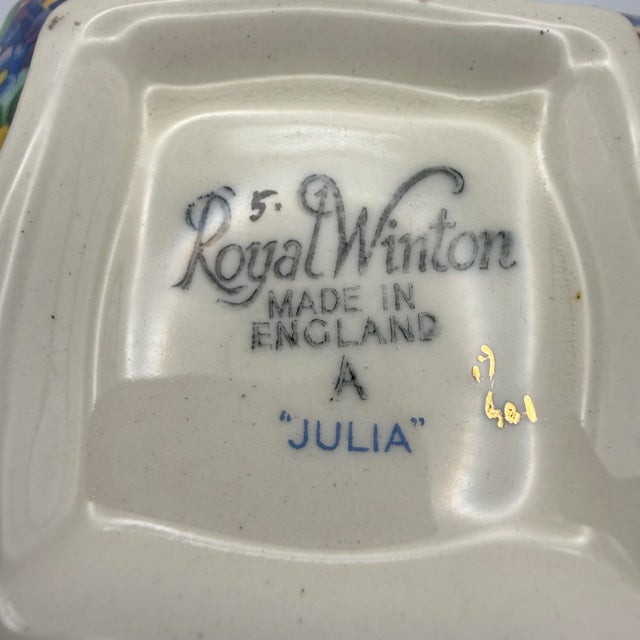 Royal Winton Julia Chintz Trinket Dish 3.75” Floral Jewelry Pin Dish England For Sale - Image 4 of 9