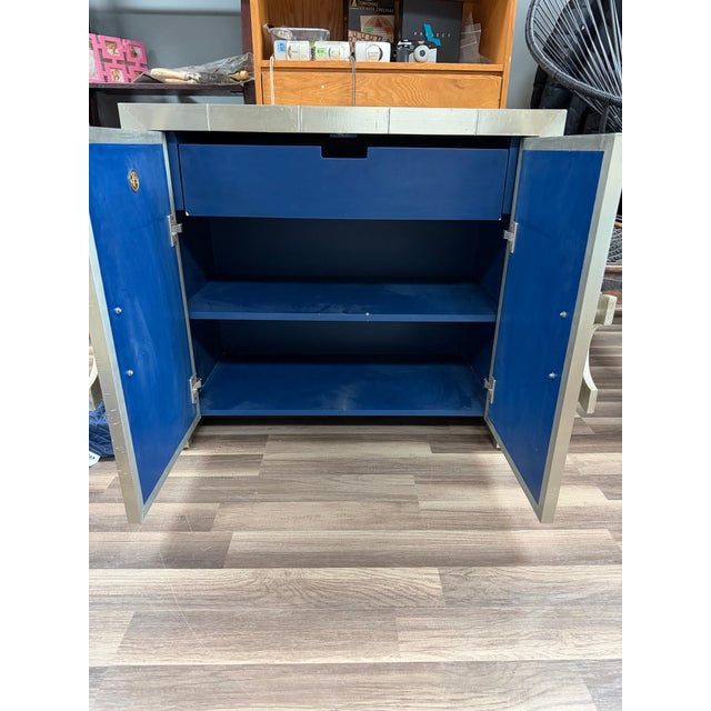 Silver Jonathan Adler Talitha Cabinet in Nickel For Sale - Image 8 of 11