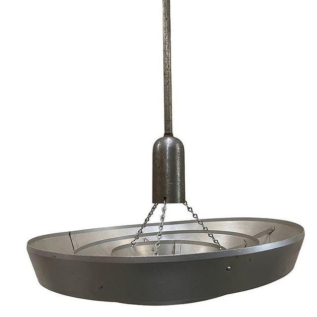 1950s 1950s Mid-Century Modern "Saturn" Ceiling Aluminum 19" Pendant by Kurt Versen, Pair For Sale - Image 5 of 8