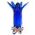 A dramatic sculptural vase in deep cobalt blue with clear and amber accents, designed by Josef Hospodka for Chribska...