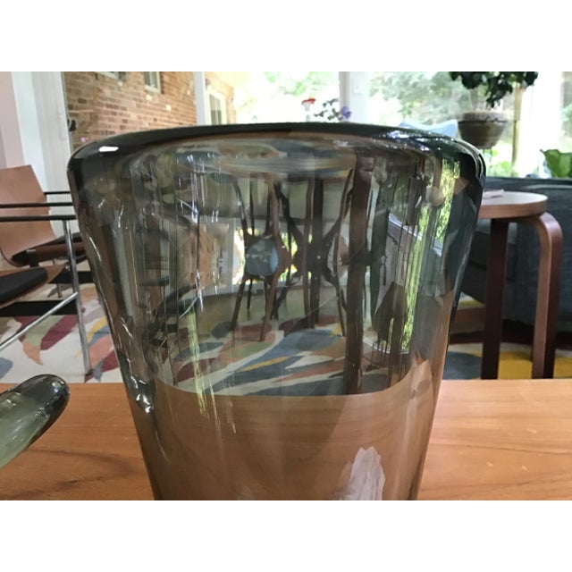 1960s Mid-Century Holmegaard Smoky Art Glass Bowl and Vase Designed by Per Lutken - 2 Pieces For Sale - Image 12 of 13