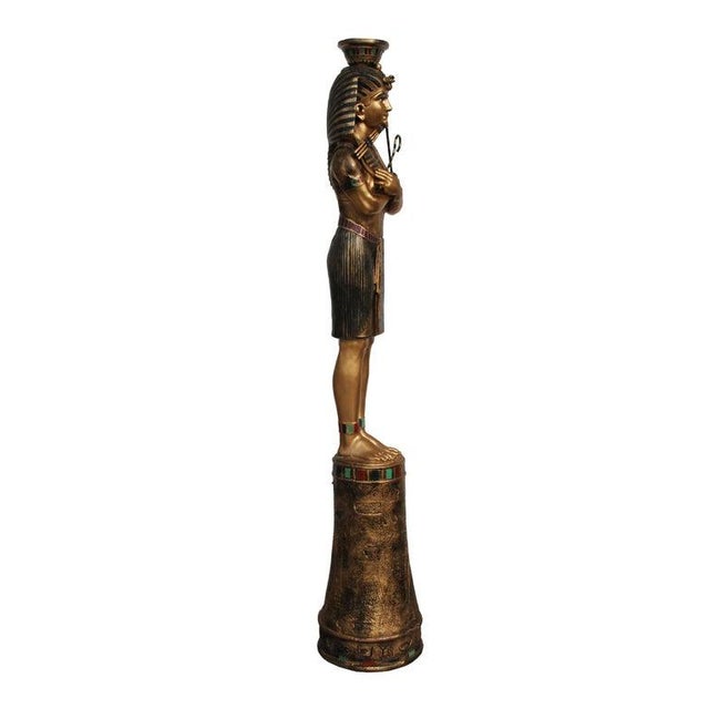 Egyptian Pharaoh Statue Floor Lamp For Sale - Image 4 of 7