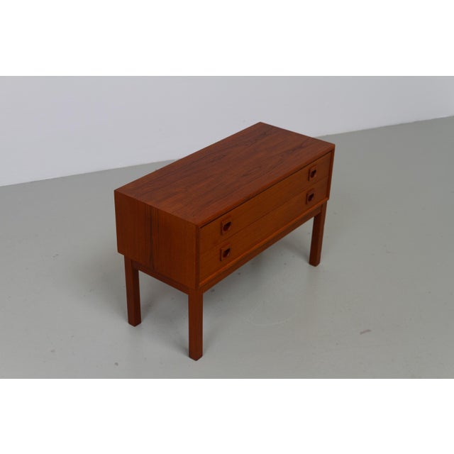 Small Mid-Century Modern Danish Teak Dresser, Night Stand, Console Table or Bedside Table, 1960s. Scandinavian Mid-Century...