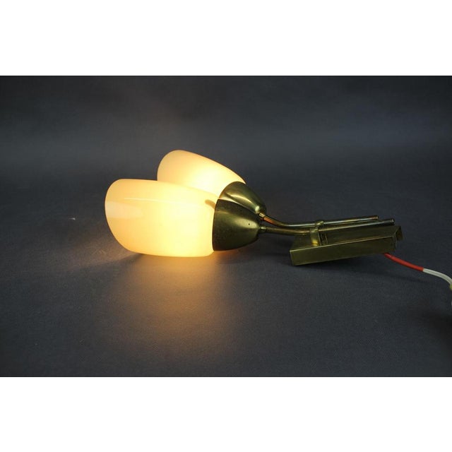 Mid-Century Brass and Glass Wall Light from Kamenický Šenov, Czechoslovakia, 1960s For Sale - Image 12 of 13