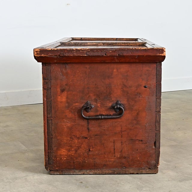 Swedish 18th Century Painted Chest-Trunk For Sale - Image 12 of 17