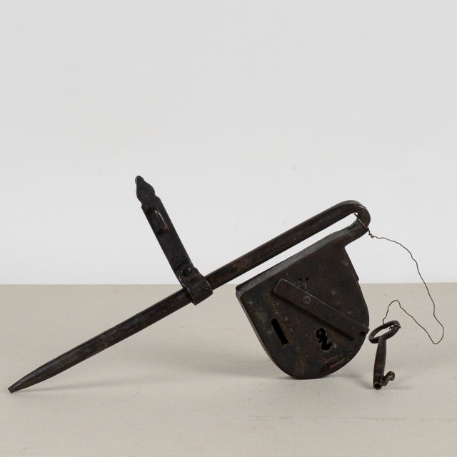 Antique Working Lock on Chest Door For Sale - Image 4 of 9