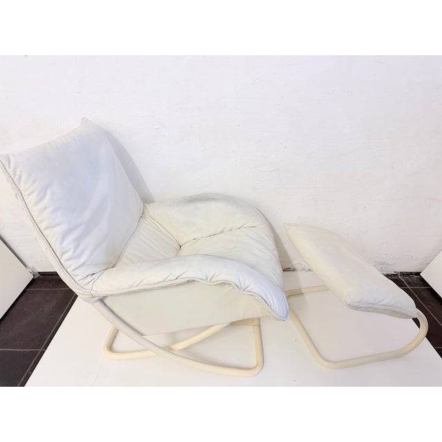 1980s Set of Postmodern Rocking Chair and Ottoman by Robert Haussmann for WK Möbel, 1970s For Sale - Image 5 of 14