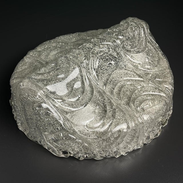 Large Murano Ice Glass Ceiling Lamp attributed J.T. Kalmar, Austria, 1960s For Sale - Image 9 of 17