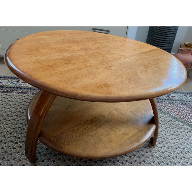 1940s Vintage HeywoodWakefield Maple TwoTier Round Coffee Table