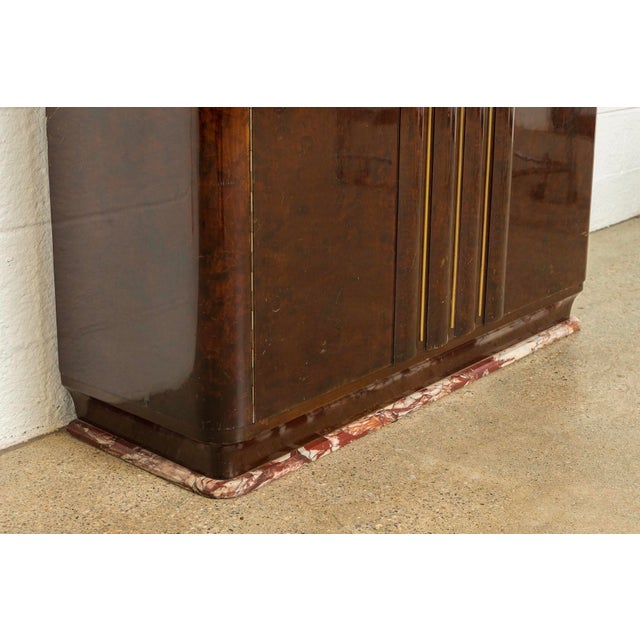 1920s Art Deco Burl Wood & Bronze Bar With Marble Base Chairish