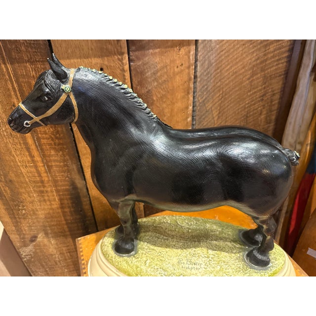 Vintage Dawes Black Horse Brewery Plaster Cast Statue by Ross Butler c.1930 For Sale - Image 6 of 12