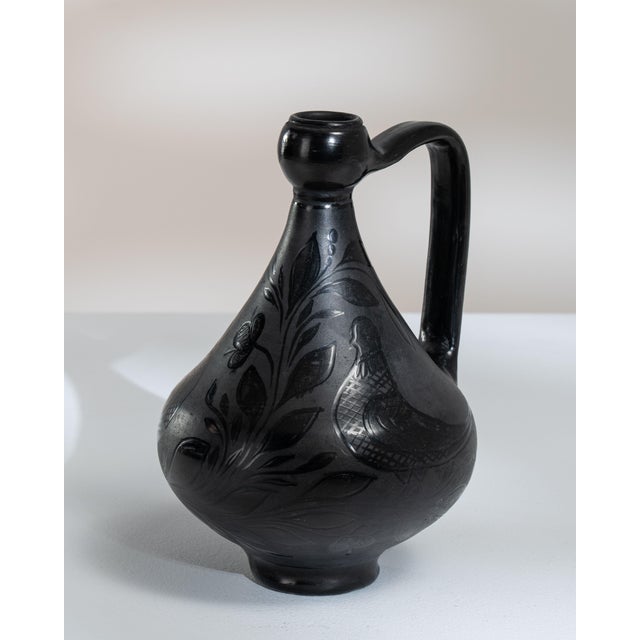 Mid 20th Century Hungary Black Ceramic Jar For Sale - Image 4 of 15