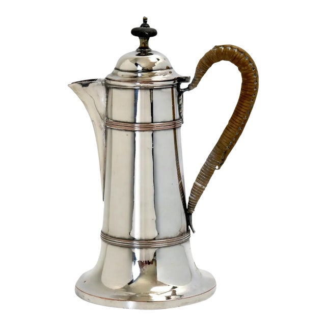 Antique English Silverplate Single-Serve Coffee Pot For Sale