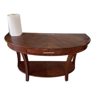 Wood Demilune Console Table For Sale