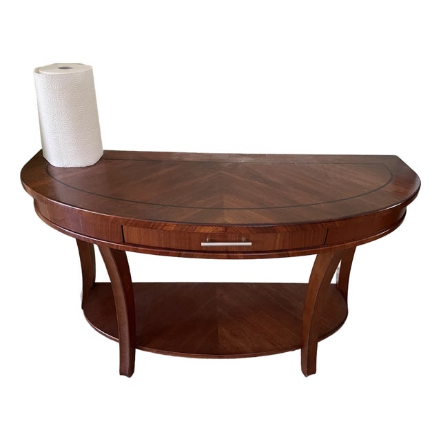 Wood Demilune Console Table For Sale