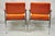 Vintage Mid Century Modern Orange Naugahyde Chrome Arm Chairs by Malibu - A Pair For Sale - Image 9 of 12