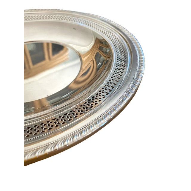 Traditional 1950s Vintage Cartier Sterling Silver Reticulated Tray 2854 For Sale - Image 3 of 9