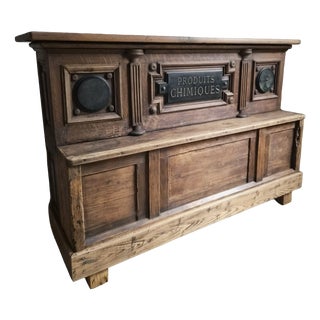 Antique Oak Pharmacy Counter, 1890s For Sale