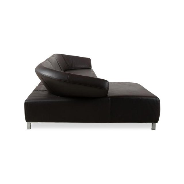 Butterfly Leather Corner Sofa in Black with Manual Function by Ewald Schillig For Sale - Image 15 of 18