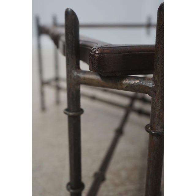 Baker Bamboo Form Iron Base Coffee Table For Sale - Image 10 of 13