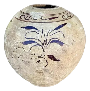 Antique Chinese Cizhou Pottery Wine Jar Vase Hand-Painted Asian Vessel