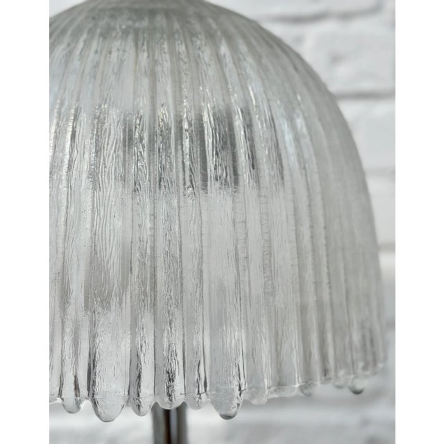 Sabino Art Glass Sabino French Art Deco Glass & Chrome Table Lamp For Sale - Image 4 of 6