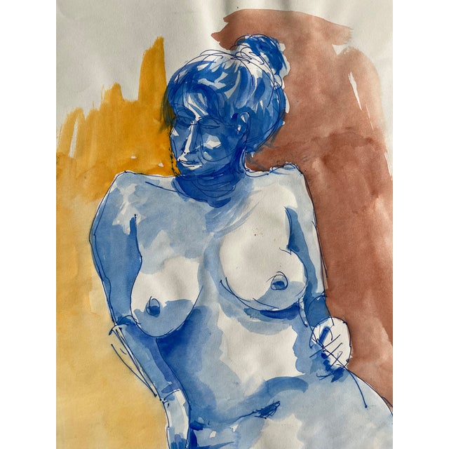 Vintage Watercolor Nude Study 3 For Sale - Image 4 of 8