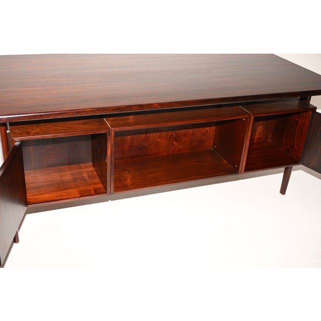 Large Vintage Danish Carved Desk, 1960 For Sale - Image 10 of 11