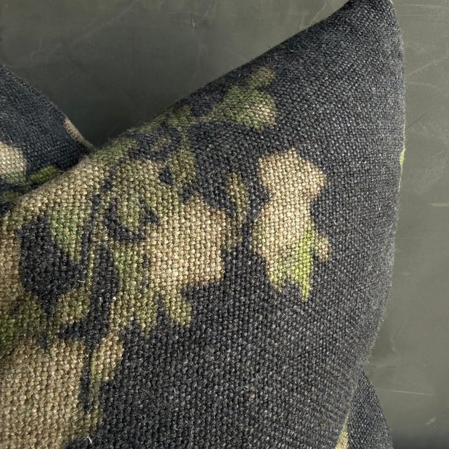 Wabi Sabi French Linen Roses Euro Pillow For Sale - Image 4 of 6