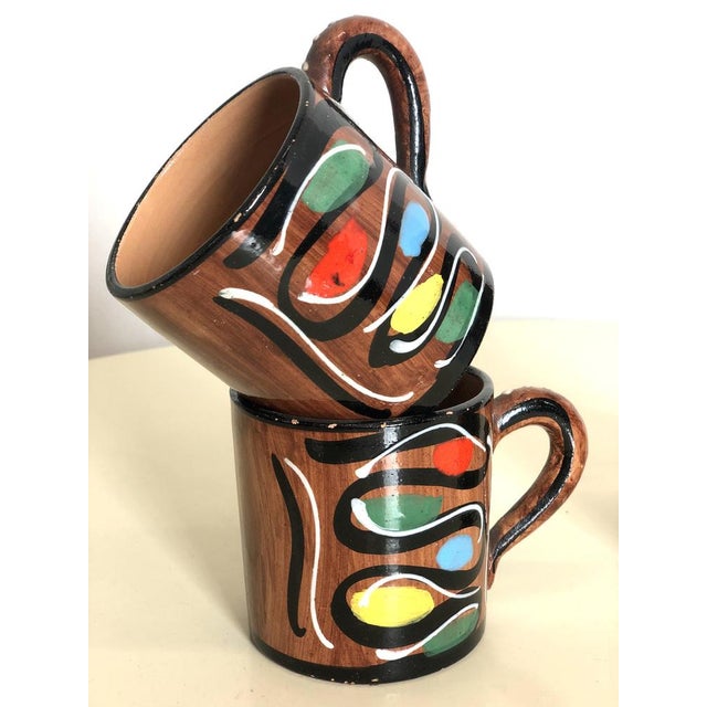 Vintage Ceramic Mugs from Deruta, Italy, 1960s, Set of 4 For Sale - Image 4 of 6