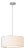 Stretch Pendant, 22" White Linen Drum Shade, Satin Nickel, Dimmable For Sale