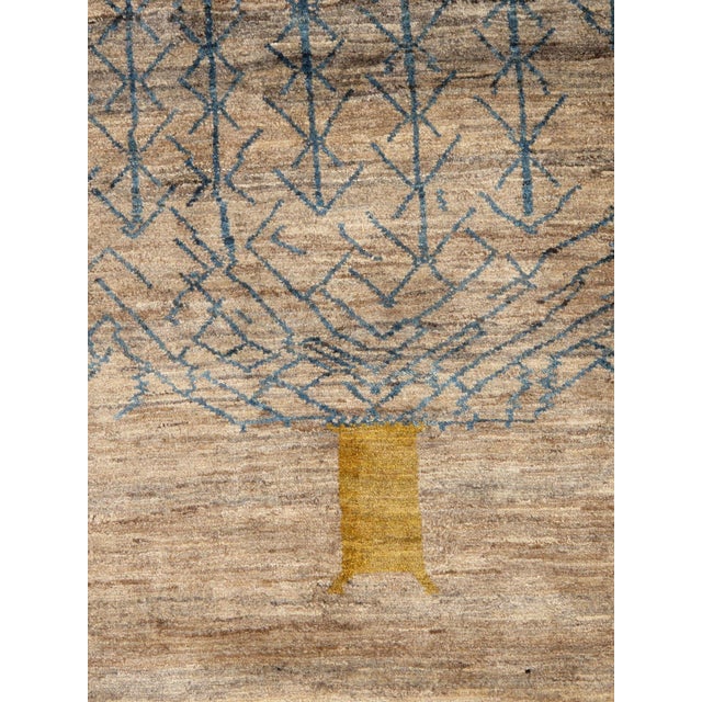 Contemporary Vintage Hand-Knotted Persian Gabbeh Rug 6'7" X 7'11" For Sale - Image 3 of 5