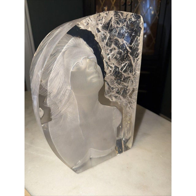 2000 - 2009 Discontinued Carlo Bronti for Design Toscano "Reflections of Romance" Clear Sculptural Bust For Sale - Image 5 of 8