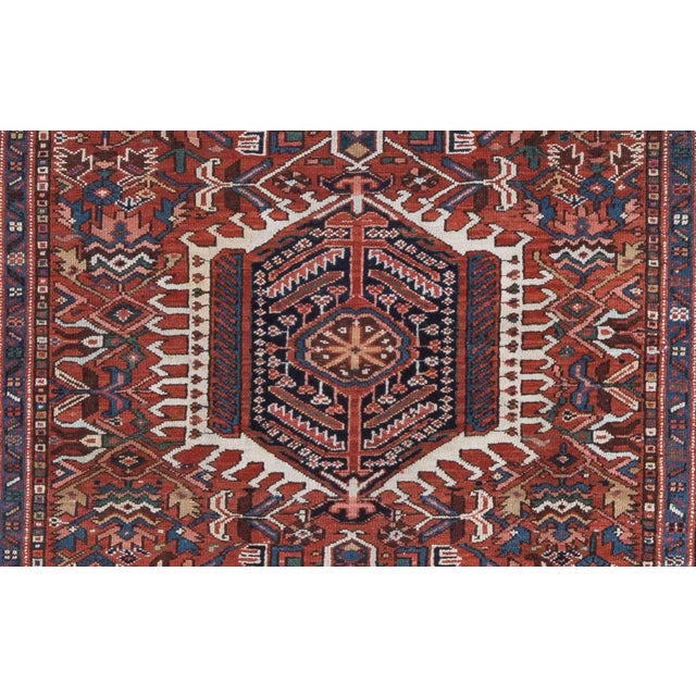 Rustic 1930s Vintage Karadja Rug- 4′1″ × 6′2″ For Sale - Image 3 of 7