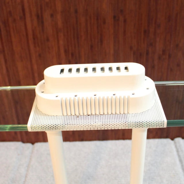 1980s Kovacs White Metal and Glass Bankers Desk Lamp For Sale - Image 5 of 6