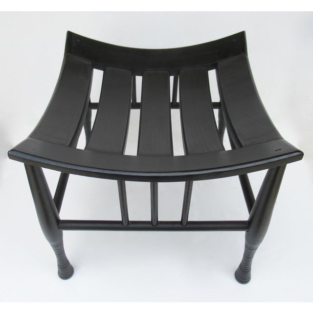 Early C.1920's Liberty & Co. Attr. Anglo-English Egyptian-Revival Thebes Stool Original Ebony Finish For Sale - Image 9 of 18