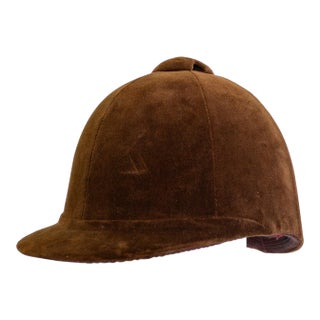 Brown Velvet Vintage Equestrian English Riding Helmet Cap | Sacramento Saddlery For Sale