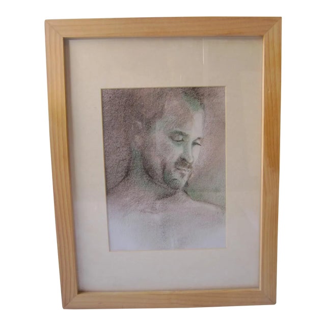 Framed Pastel Portrait For Sale