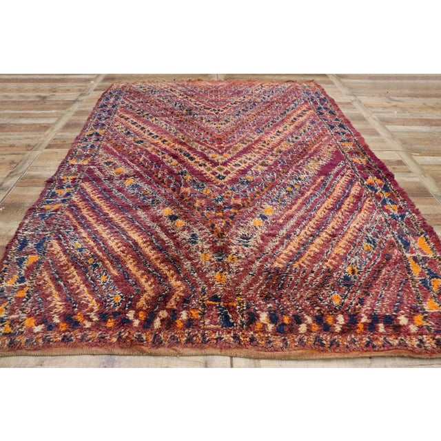Textile Vintage Berber Beni M'Guild Moroccan Rug - 06'08 X 09'09 For Sale - Image 7 of 9