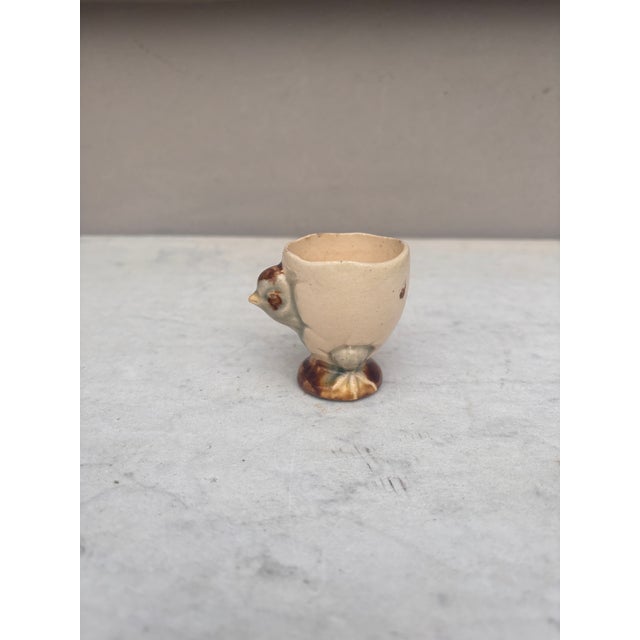 Late 19th Century French Majolica Chick Egg Cup Circa 1890 For Sale - Image 5 of 9
