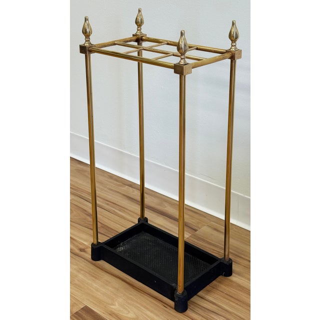 Antique Early 20th C Brass and Cast Iron Umbrella Stand For Sale In Kansas City - Image 6 of 8