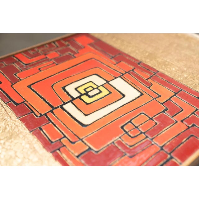 Mid-Century Italian Afrormosia, Iron & Colored Resin Coffee Table, 1950s For Sale - Image 4 of 11