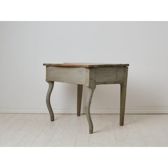Antique Rococo Style Folk Art Console Table with Storage in Pine, Sweden For Sale - Image 5 of 12
