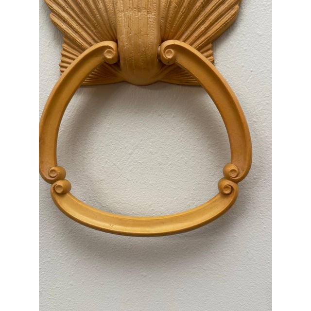 Vintage Coastal Hollywood Regency Scallop Shell Towel Rings Hardware, a Pair For Sale - Image 9 of 9