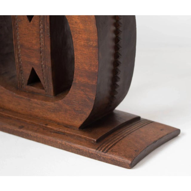 Brown Antique Ashanti Queen Mother Carved Wooden Stool Ghana Africa For Sale - Image 8 of 12