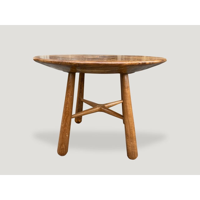 Andrianna Shamaris Midcentury Couture Round Teak Table with Butterflies Inlaid For Sale - Image 10 of 18