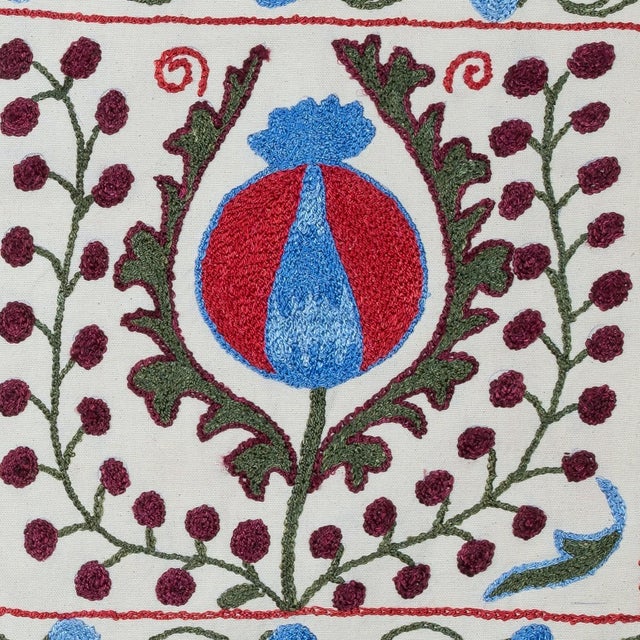 New Hand-Embroidered 100% Cotton Cushion Cover – Authentic Uzbek Textile Art Bring a touch of Central Asian heritage to...