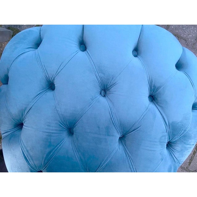 Wood 1970s Italian Rococo Silver Beech Velvet Side Chairs Pair For Sale - Image 7 of 12